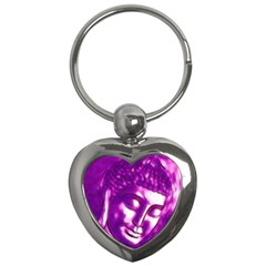 Purple Buddha Art Portrait Key Chains (heart)  by yoursparklingshop