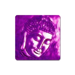 Purple Buddha Art Portrait Square Magnet by yoursparklingshop