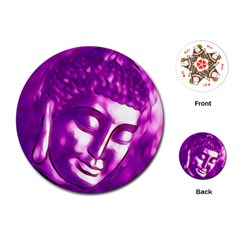 Purple Buddha Art Portrait Playing Cards (round)  by yoursparklingshop