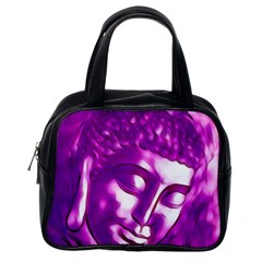 Purple Buddha Art Portrait Classic Handbags (one Side) by yoursparklingshop