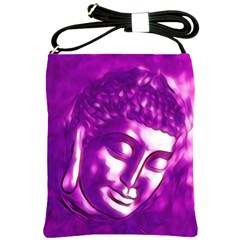 Purple Buddha Art Portrait Shoulder Sling Bags by yoursparklingshop