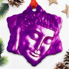 Purple Buddha Art Portrait Ornament (snowflake) by yoursparklingshop