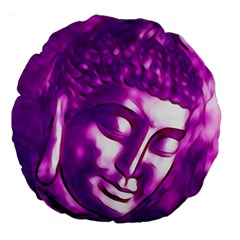 Purple Buddha Art Portrait Large 18  Premium Round Cushions by yoursparklingshop