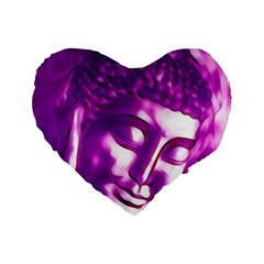 Purple Buddha Art Portrait Standard 16  Premium Heart Shape Cushions by yoursparklingshop