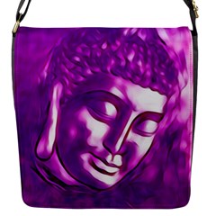 Purple Buddha Art Portrait Flap Messenger Bag (s) by yoursparklingshop