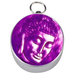 Purple Buddha Art Portrait Silver Compasses by yoursparklingshop