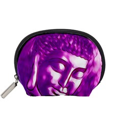 Purple Buddha Art Portrait Accessory Pouches (small)  by yoursparklingshop