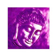 Purple Buddha Art Portrait Small Satin Scarf (square) by yoursparklingshop