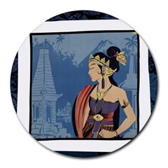 Java Indonesia Girl Headpiece Round Mousepads by Nexatart