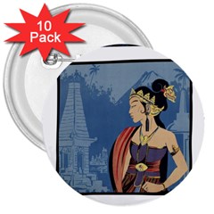 Java Indonesia Girl Headpiece 3  Buttons (10 Pack)  by Nexatart