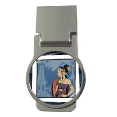 Java Indonesia Girl Headpiece Money Clips (round)  by Nexatart