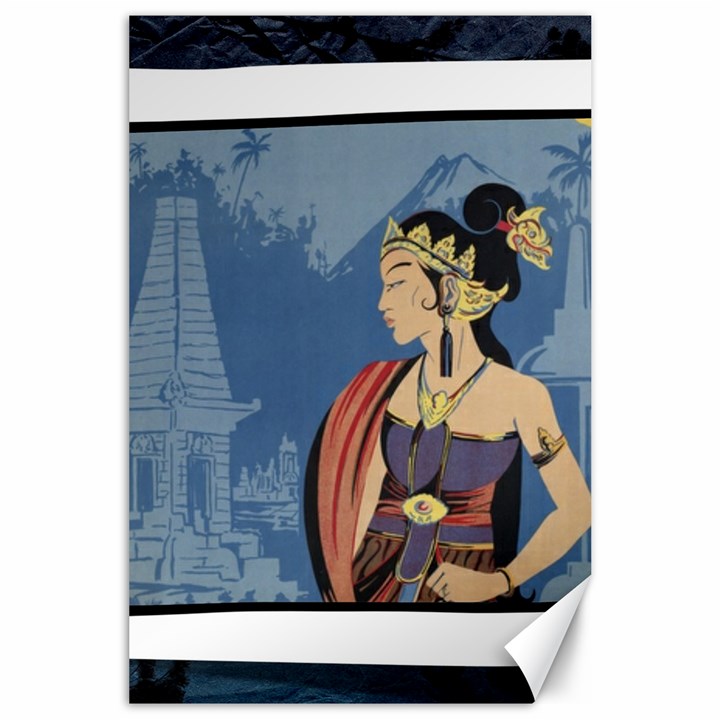 Java Indonesia Girl Headpiece Canvas 24  x 36 