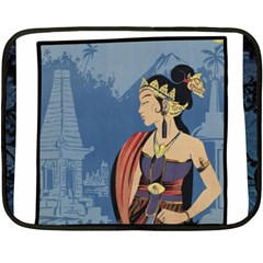 Java Indonesia Girl Headpiece Fleece Blanket (mini) by Nexatart