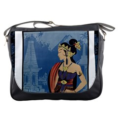 Java Indonesia Girl Headpiece Messenger Bags by Nexatart