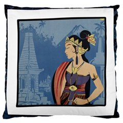 Java Indonesia Girl Headpiece Large Cushion Case (one Side) by Nexatart