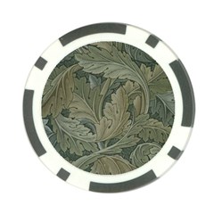 Vintage Background Green Leaves Poker Chip Card Guard by Nexatart