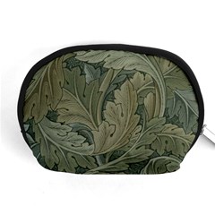 Vintage Background Green Leaves Accessory Pouches (medium)  by Nexatart