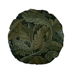 Vintage Background Green Leaves Standard 15  Premium Flano Round Cushions by Nexatart