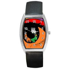 Eyes Makeup Human Drawing Color Barrel Style Metal Watch by Nexatart