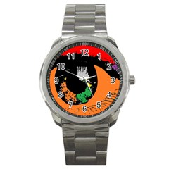 Eyes Makeup Human Drawing Color Sport Metal Watch by Nexatart