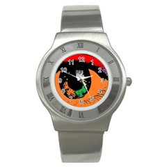 Eyes Makeup Human Drawing Color Stainless Steel Watch by Nexatart