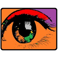 Eyes Makeup Human Drawing Color Double Sided Fleece Blanket (large) 