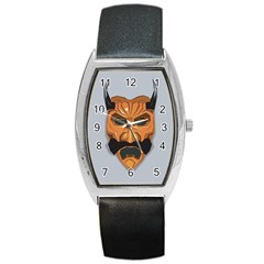 Mask India South Culture Barrel Style Metal Watch by Nexatart