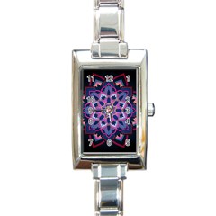 Mandala Circular Pattern Rectangle Italian Charm Watch by Nexatart