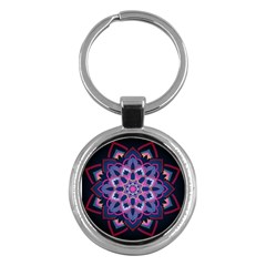 Mandala Circular Pattern Key Chains (round)  by Nexatart