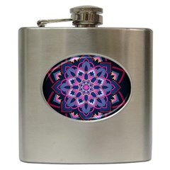 Mandala Circular Pattern Hip Flask (6 Oz) by Nexatart