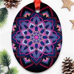 Mandala Circular Pattern Oval Ornament (two Sides) by Nexatart