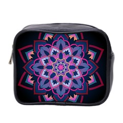 Mandala Circular Pattern Mini Toiletries Bag 2-side by Nexatart