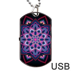 Mandala Circular Pattern Dog Tag Usb Flash (two Sides) by Nexatart