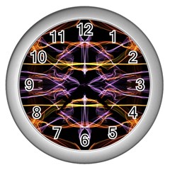 Wallpaper Abstract Art Light Wall Clocks (silver)  by Nexatart