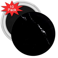 Black Marble Tiles Rock Stone Statues 3  Magnets (10 Pack)  by Nexatart