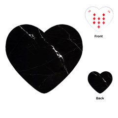 Black Marble Tiles Rock Stone Statues Playing Cards (heart) 