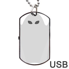 Ghost Halloween Spooky Horror Fear Dog Tag Usb Flash (one Side) by Nexatart