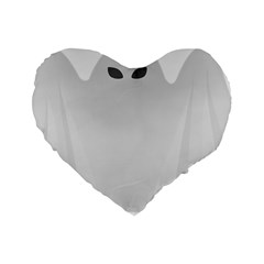 Ghost Halloween Spooky Horror Fear Standard 16  Premium Flano Heart Shape Cushions by Nexatart