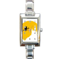 Castle Cat Evil Female Fictiona Rectangle Italian Charm Watch by Nexatart