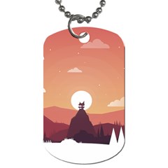 Design Art Hill Hut Landscape Dog Tag (two Sides) by Nexatart