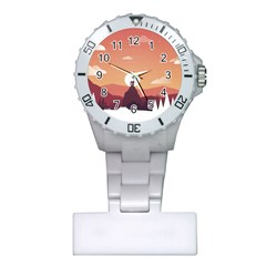 Design Art Hill Hut Landscape Plastic Nurses Watch by Nexatart