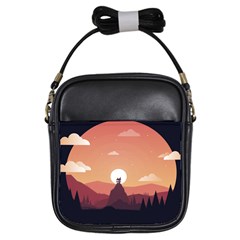 Design Art Hill Hut Landscape Girls Sling Bags by Nexatart