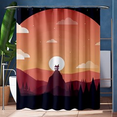 Design Art Hill Hut Landscape Shower Curtain 60  X 72  (medium)  by Nexatart