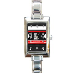 Compact Cassette Musicassette Mc Rectangle Italian Charm Watch by Nexatart