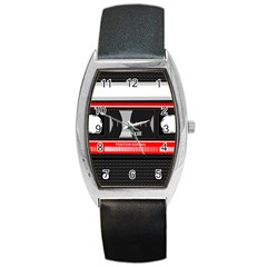 Compact Cassette Musicassette Mc Barrel Style Metal Watch by Nexatart