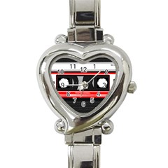 Compact Cassette Musicassette Mc Heart Italian Charm Watch by Nexatart