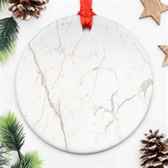 White Marble Tiles Rock Stone Statues Ornament (round) by Nexatart