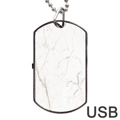 White Marble Tiles Rock Stone Statues Dog Tag Usb Flash (one Side) by Nexatart