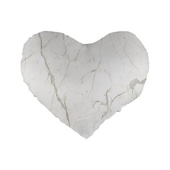 White Marble Tiles Rock Stone Statues Standard 16  Premium Flano Heart Shape Cushions by Nexatart