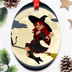 Witch Witchcraft Broomstick Broom Ornament (Oval) Front